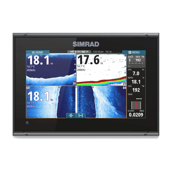 Simrad GO9 XSE utan givare (000-14444-001) – display med CHIRP-ekolod och DownScan på skärmen