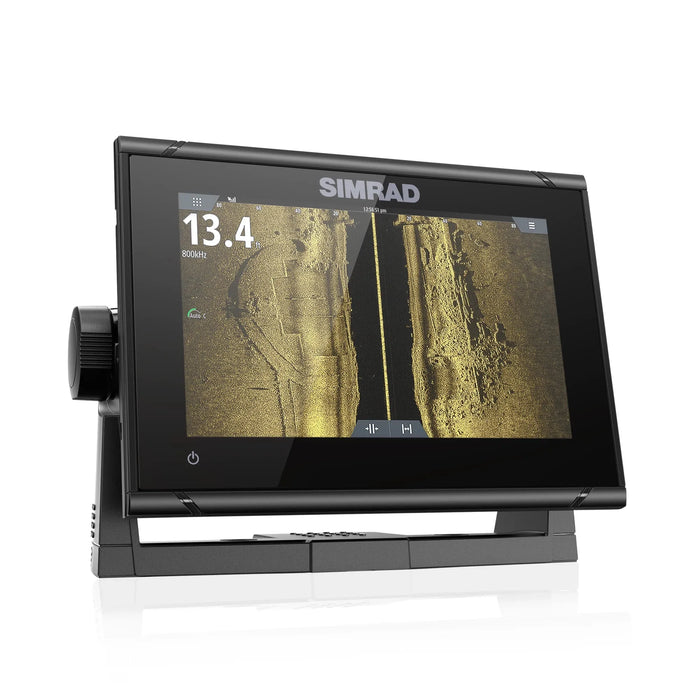 Simrad GO7 XSR ROW utan givare (000-14448-001) – display med StructureScan-sidobild av botten på skärmen