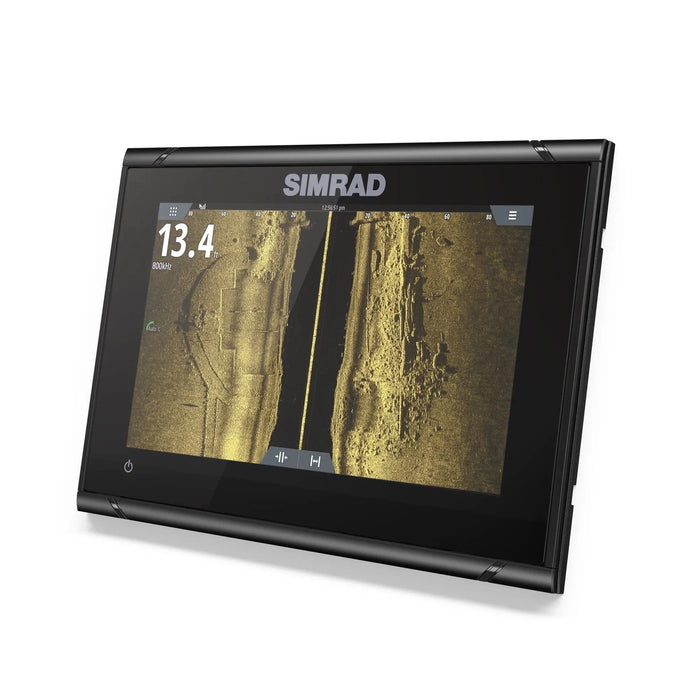 Simrad GO7 XSR med Active Imaging 3-i-1-givare (000-14839-001) – display med StructureScan-sidobild av botten på skärmen