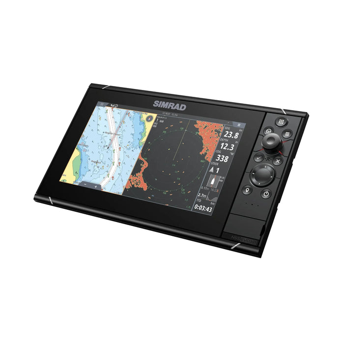 Simrad NSS9 EVO3S World Basemap (000-15405-001) – display med sjökort med radaröverlägg på skärmen