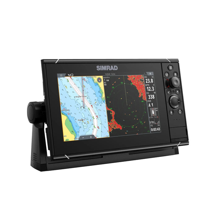 Simrad NSS9 EVO3S World Basemap (000-15405-001) – display med sjökort med radaröverlägg på skärmen