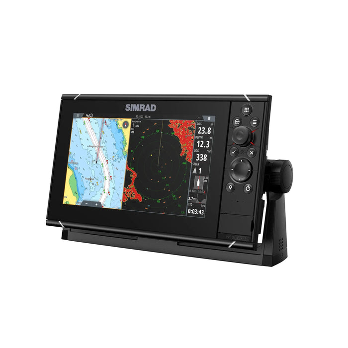 Simrad NSS9 EVO3S World Basemap (000-15405-001) – display med sjökort med radaröverlägg på skärmen