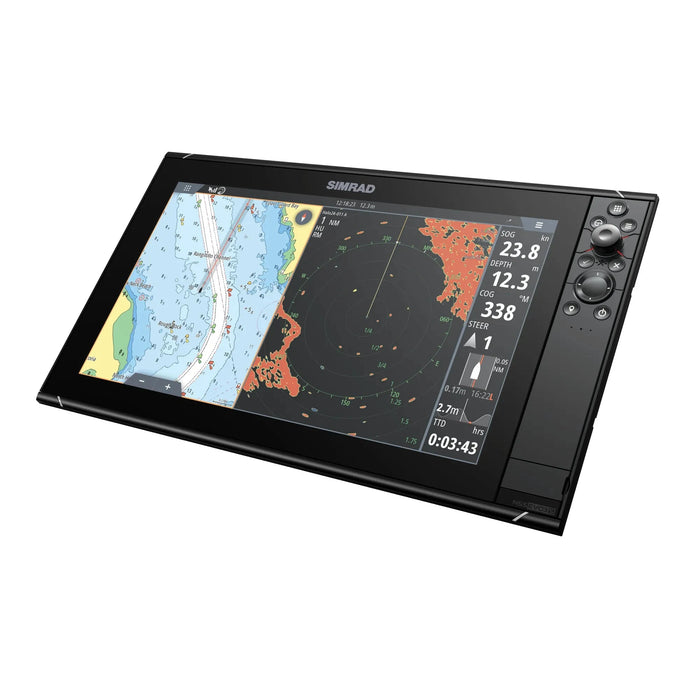 Simrad NSS16 EVO3S Combo MFD World Basemap (000-15407-001) – display med sjökort med radaröverlägg på skärmen