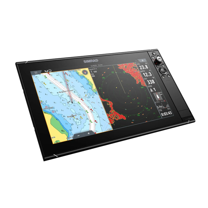 Simrad NSS16 EVO3S Combo MFD World Basemap (000-15407-001) – display med sjökort med radaröverlägg på skärmen