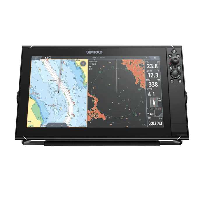 Simrad NSS16 EVO3S Combo MFD World Basemap (000-15407-001) – display med sjökort med radaröverlägg på skärmen