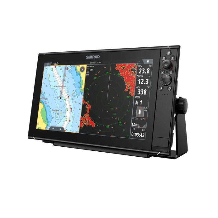 Simrad NSS16 EVO3S Combo MFD World Basemap (000-15407-001) – display med sjökort med radaröverlägg på skärmen