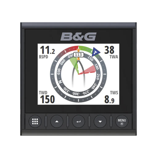B&G Triton Digital Instrumentdisplay (000-13294-001) – instrumentdisplay som visar båtfart, vindvinkel och vindhastighet