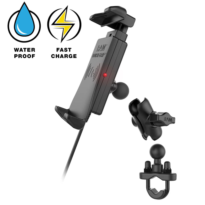 RAM Mounts Quick-Grip 15W Waterproof Wireless Charging Handlebar Mount, bild 2