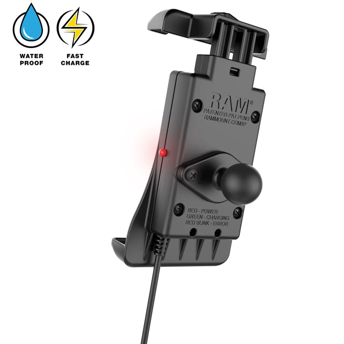 RAM Mounts Quick-Grip 15W Waterproof Wireless Charging Handlebar Mount, bild 3