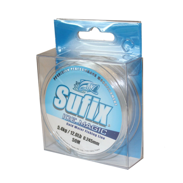 Sufix Ice Magic 50 m 0,135 mm monofillina för isfiske, färg Clear