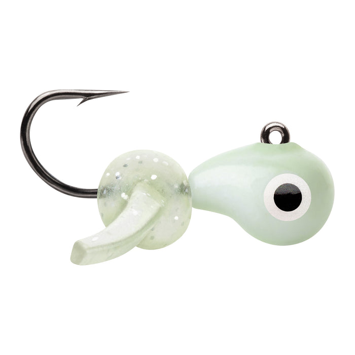 VMC Tungsten Mustach Jig 1,8 g pimpelbete för isfiske, färg Glow (GL)