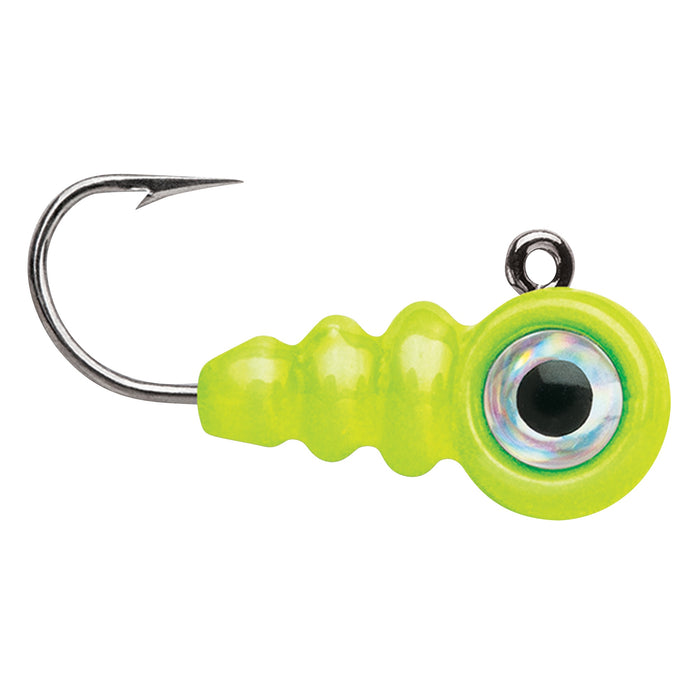 VMC Tungsten Larv Eye Jig 1,8 g pimpelbete för isfiske, färg Glow Chartreuse (GLCH)