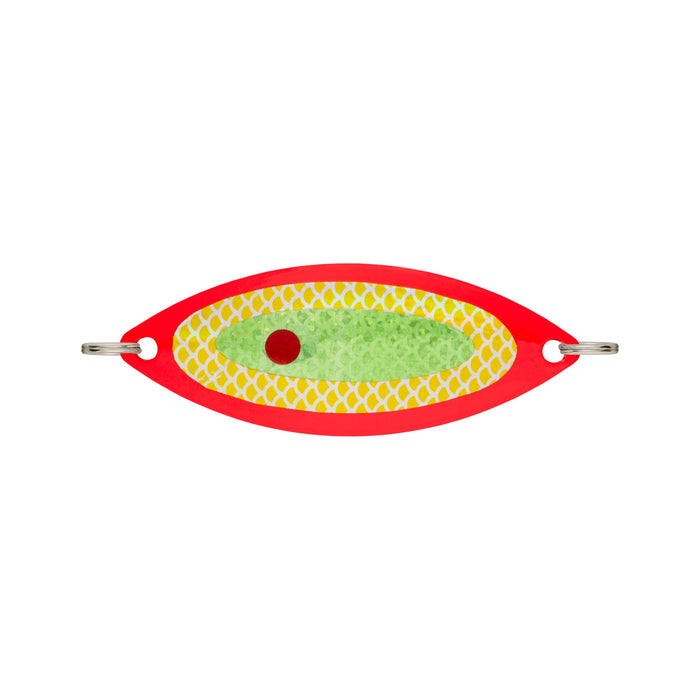 VMC Kalla XL 80 mm blinkpirk för isfiske, färg Copper Fluo Orange Green Hollow (CFOGH)