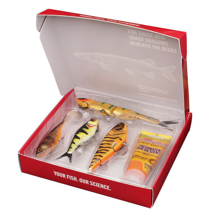 Berkley Gift Box Pike, öppen ask med beten