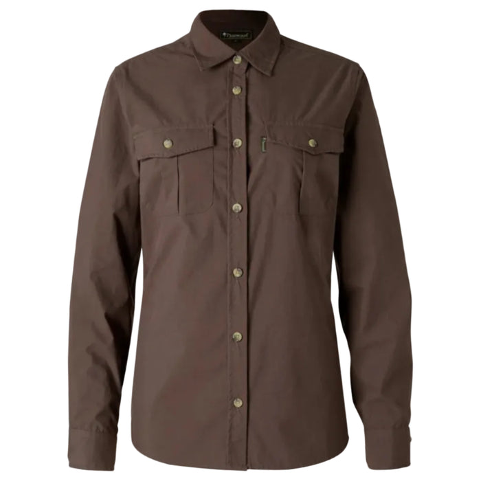 Pinewood InsectSafe Poplin L/S Shirt Dam D.Olive, bild 1