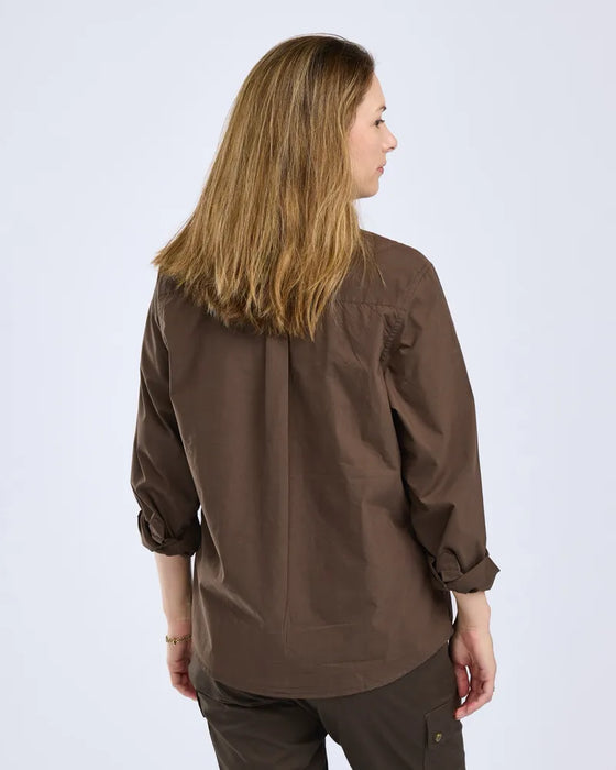 Pinewood InsectSafe Poplin L/S Shirt Dam D.Olive, bild 5
