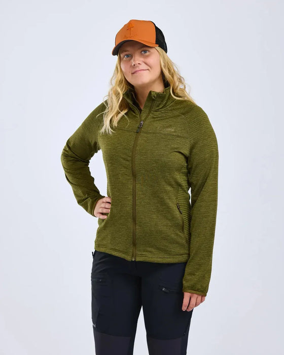 Pinewood Abisko Fleecejacka Dam Olive Green, bild 5