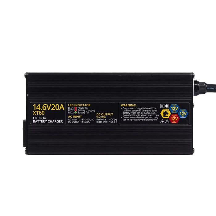 Rebelcell 14.6V20A XT60 LiFePO4 Batteriladdare, bild 3