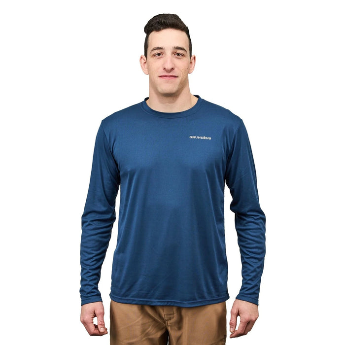 Grundéns Drift Boat LS Tech Tee Blue Abyss