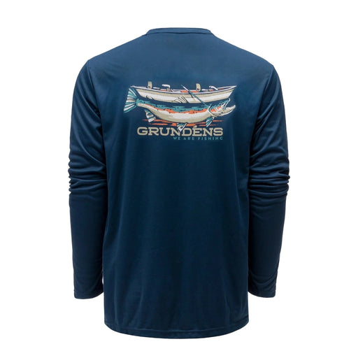 Grundéns Drift Boat LS Tech Tee Blue Abyss