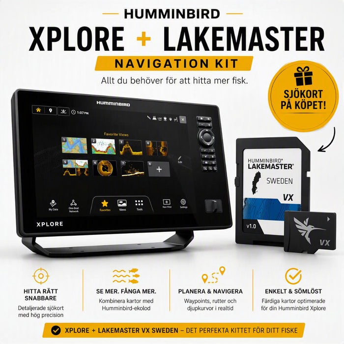 Humminbird XPLORE 9 CMSI+ med Lakemaster VX Standard Sweden på köpet
