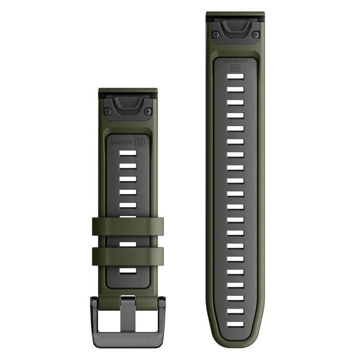 Garmin QuickFit® 22 klockarmband Mossgrön/Grafitgrå Silikon, bild 2