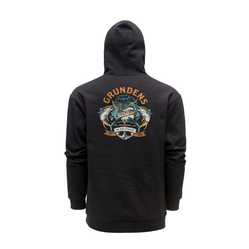 Grundens Displacement DWR Hoodie Tuna Tattoo Black