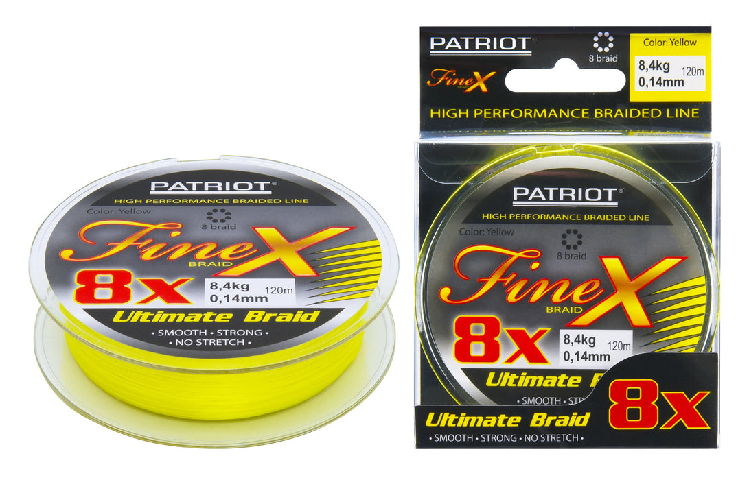 Patriot Finex Braid 8X och Power Braid 4X flätad fiskelina