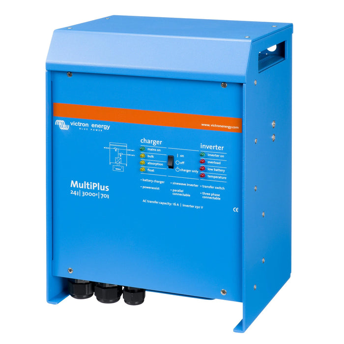 Victron Energy MultiPlus 24/3000/70-16 växelriktare och laddare, sedd framifrån