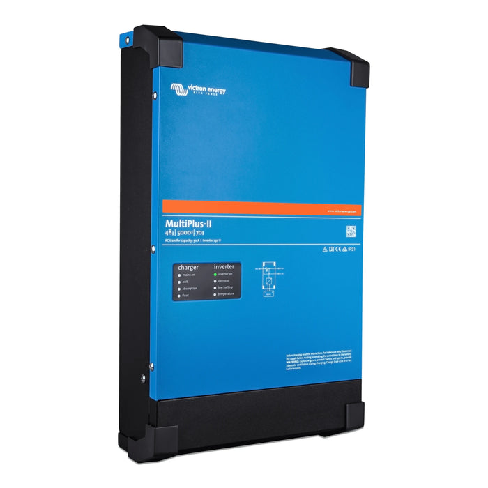 Victron Energy MultiPlus-II 48/5000/70-50 växelriktare och laddare, sedd framifrån