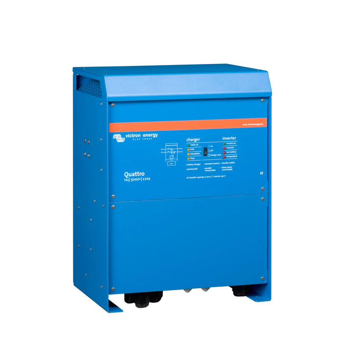 Victron Energy Quattro 12/5000/220-100/100 växelriktare och laddare, sedd framifrån