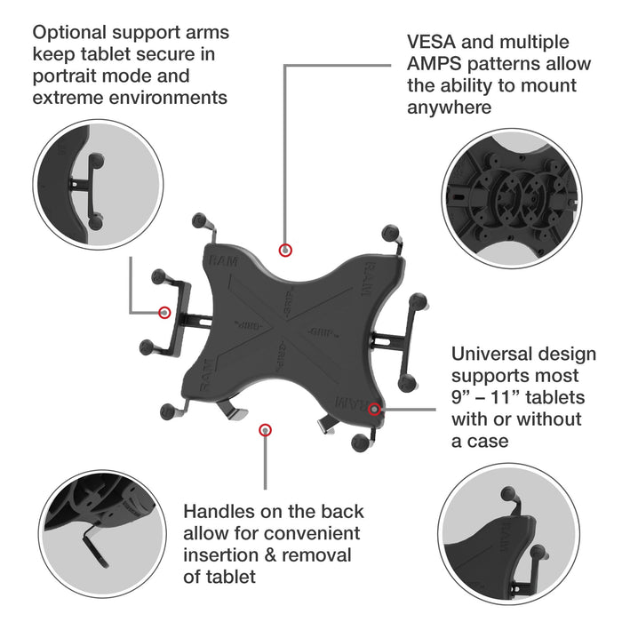RAM Mounts X-Grip® Universalhållare för 12-13" surfplattor, bild 4
