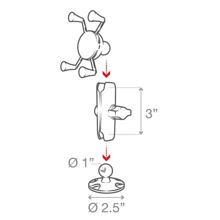RAM Mounts X-Grip® Telefonhållare med Skruvfäste och Medellång Arm (B-kula), bild 4