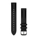 Garmin armband med snabbfäste 18 mm, Svart läder med borstade skiffergrå detaljer