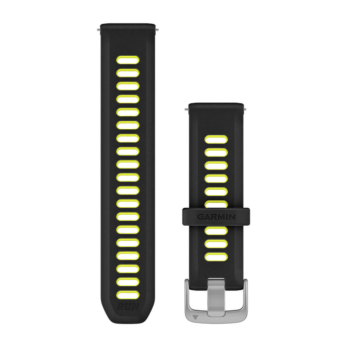Garmin armband med snabbfäste 20 mm, Svart/Gult silikon