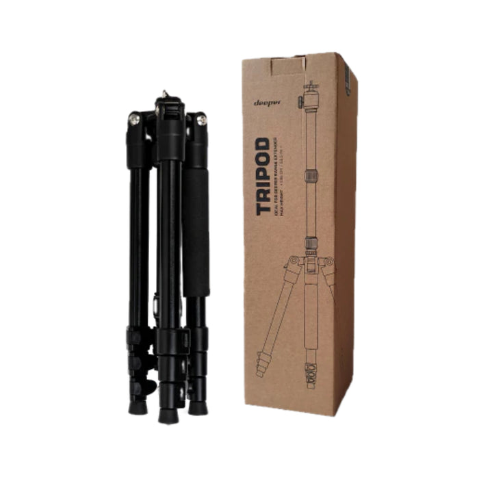 Deeper Tripod hopfälld bredvid sin bruna förpackning