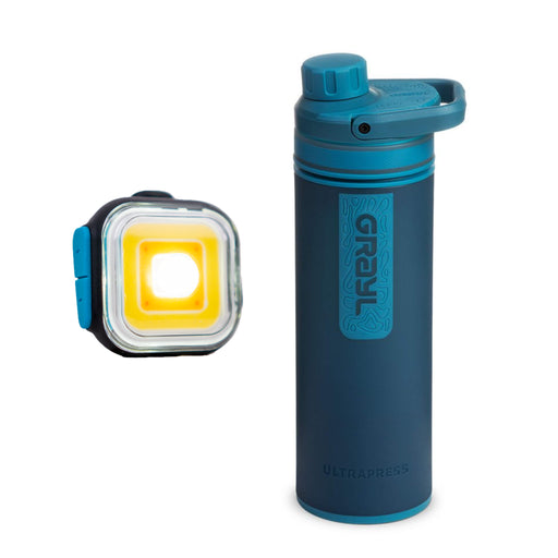 Grayl UltraPress Purifier Bottle Forest Blue + MeolinQ Light01 Paketdeal