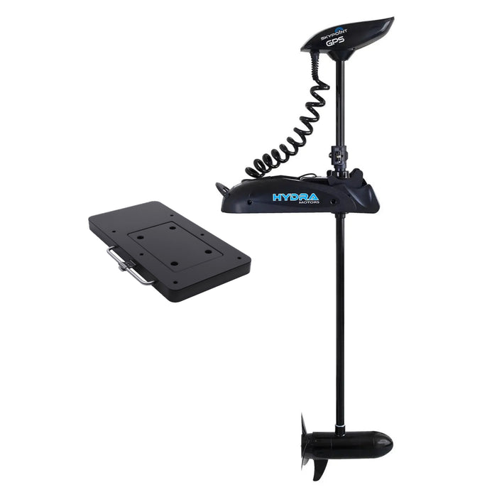 Hydra Skypoint 12V 65lb elmotor med Patriot snabbfäste i nylon liggande bredvid