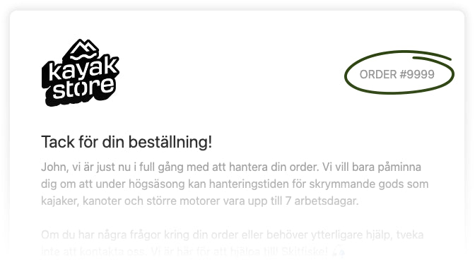 Ditt ordernummer