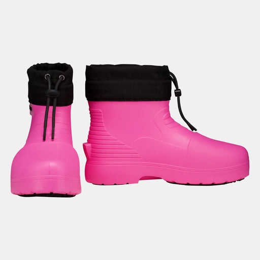 Ett par Fubuki Niseko 3.0 Low i rosa sedda bakifrån och från sidan