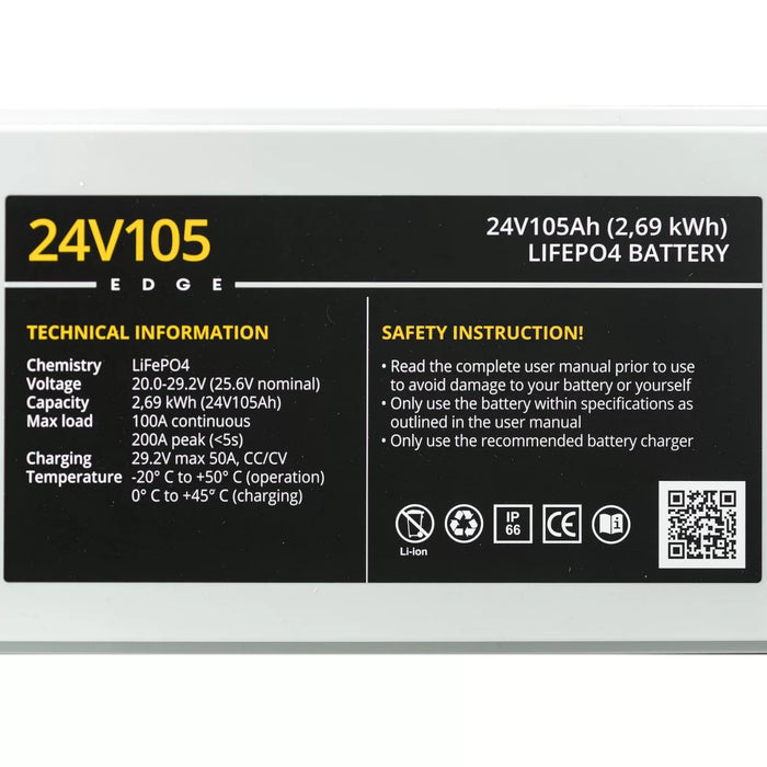 Rebelcell 24V105 EDGE LiFePO4 Batteri, bild 5