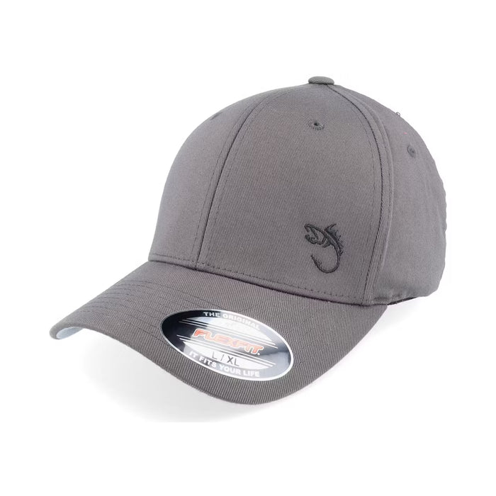 Skillfish Black Fish Hook Logo Dark Grey Flexfit Keps