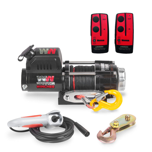 Warrior Winches Ninja 3500lb Vinsch 12V Armortek syntet + Trådlös fjärrkontroll