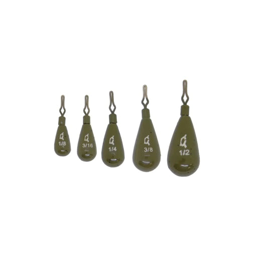 X-Zone Tungsten Tear Drop Shot Weight Green Pumpkin 3.5g 4-pack