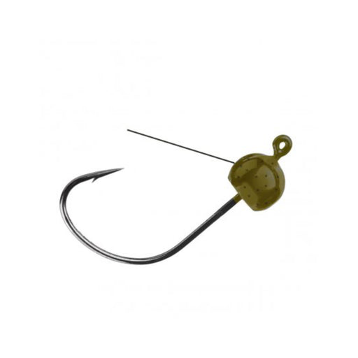 X-Zone Tungsten Weedless Wacky Jig Head Green Pumpkin 3.5g 2-pack