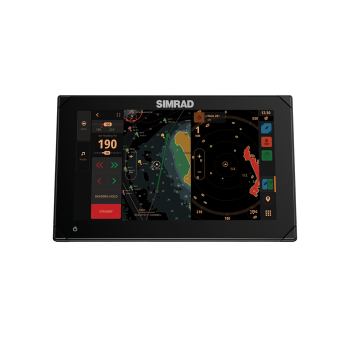 Simrad NSX 3009 med HDI-givare (000-15375-001) – display med sjökort och radar på skärmen