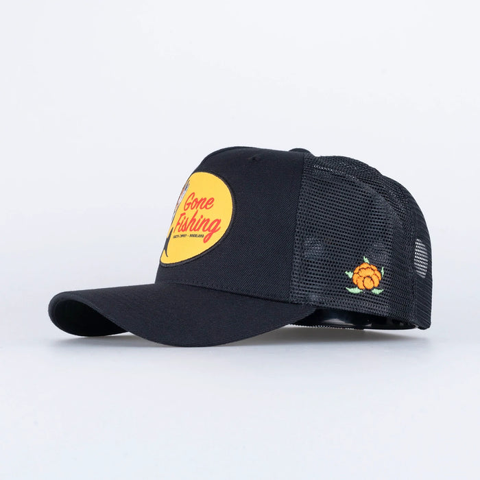 SQRTN Trout Trucker Keps Hooked Black